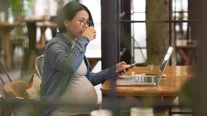 Woman drinking coffee