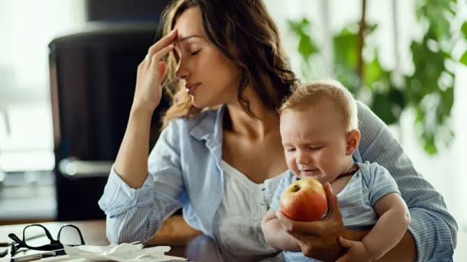 tired working mother