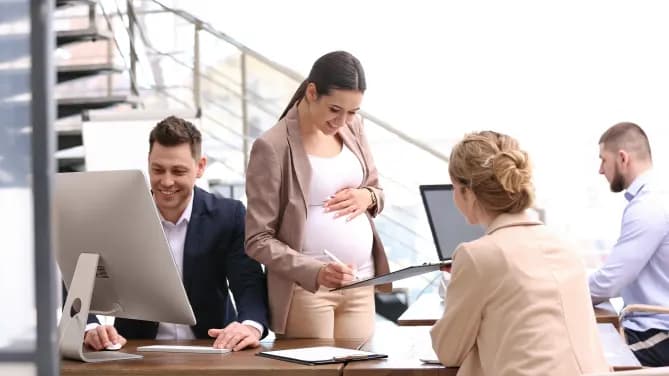 Pregnant woman at work