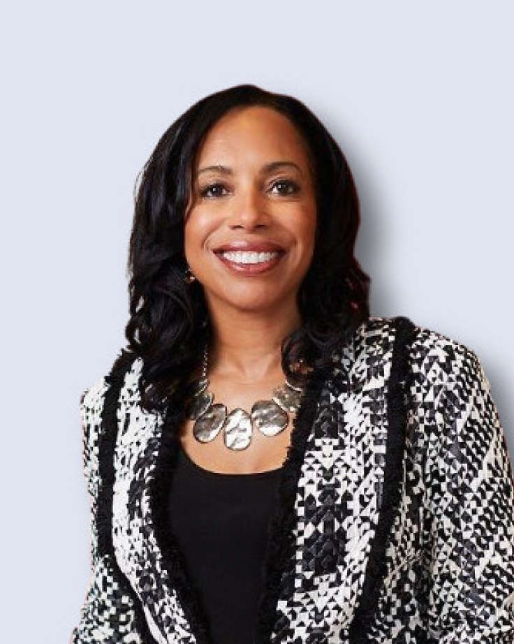 A headshot of Wanda Bryant Hope, Cheif DEI Officer at Johnson and Johnson. Click to hear her podcast.